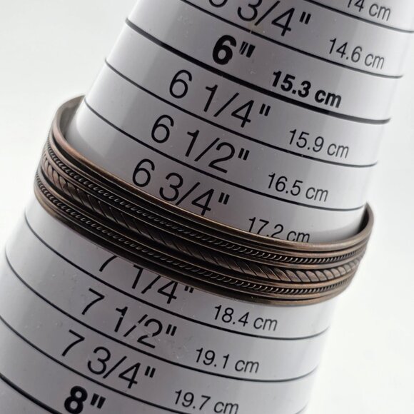 Vintage Copper and Brass Bangle Cuff Bracelet Boho Chic Jewelry - Picture 5 of 5